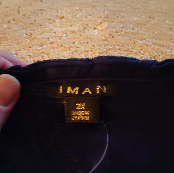 Nwt Iman blue peasant blouse and floral pants set, 2x - Picture 4 of 8